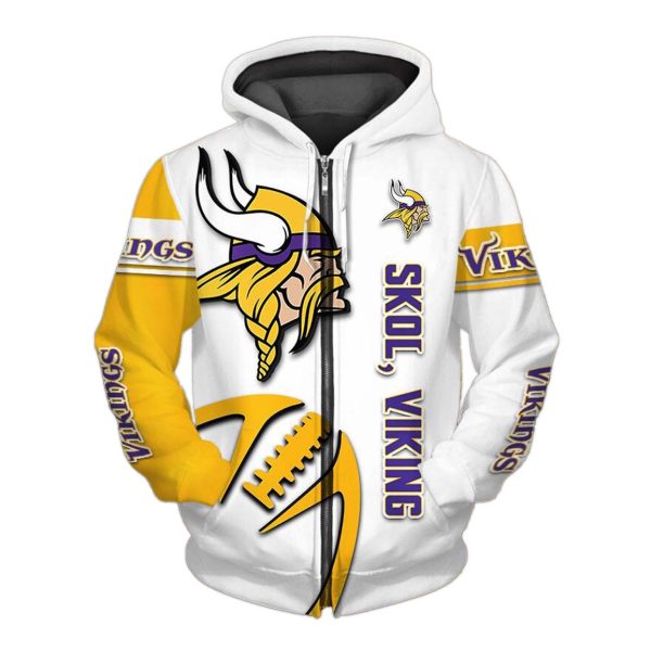 Minnesota Vikings Zip Up Hoodie 1