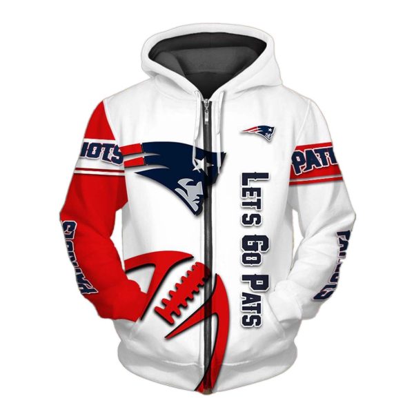 New England Patriots Zip Up Hoodie 1