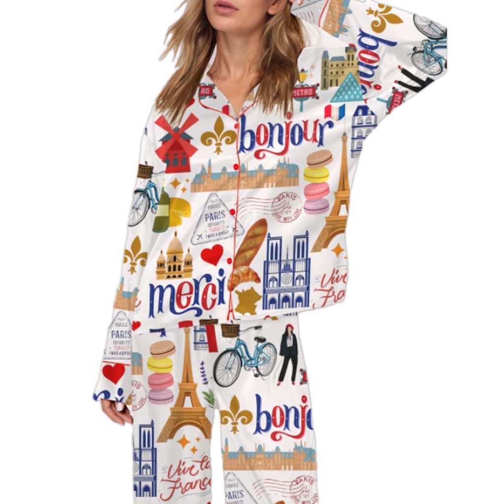 Paris Travel Pajama Set 1