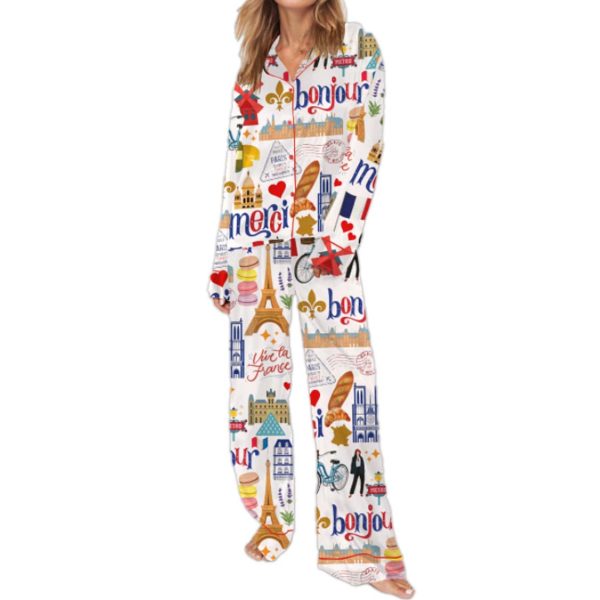 Paris Travel Pajama Set 2