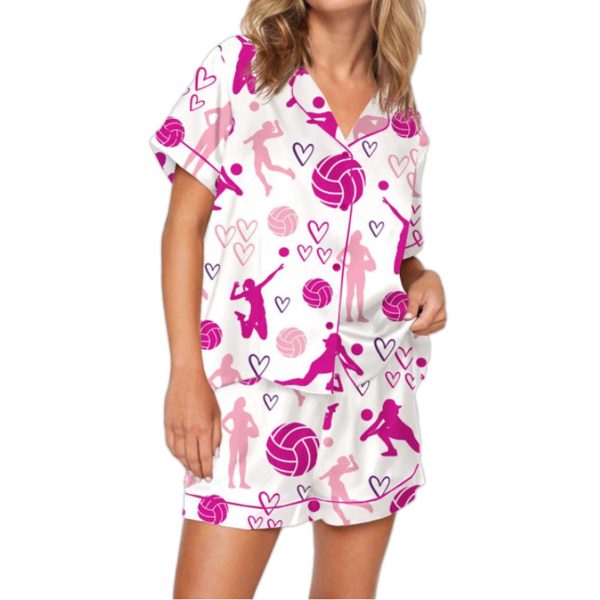 Pink Volleyball Pajama Set 3