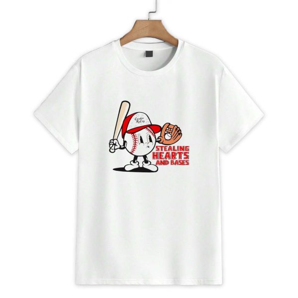 Stealing Hearts And Bases Baseball Cartoon Shirt 1